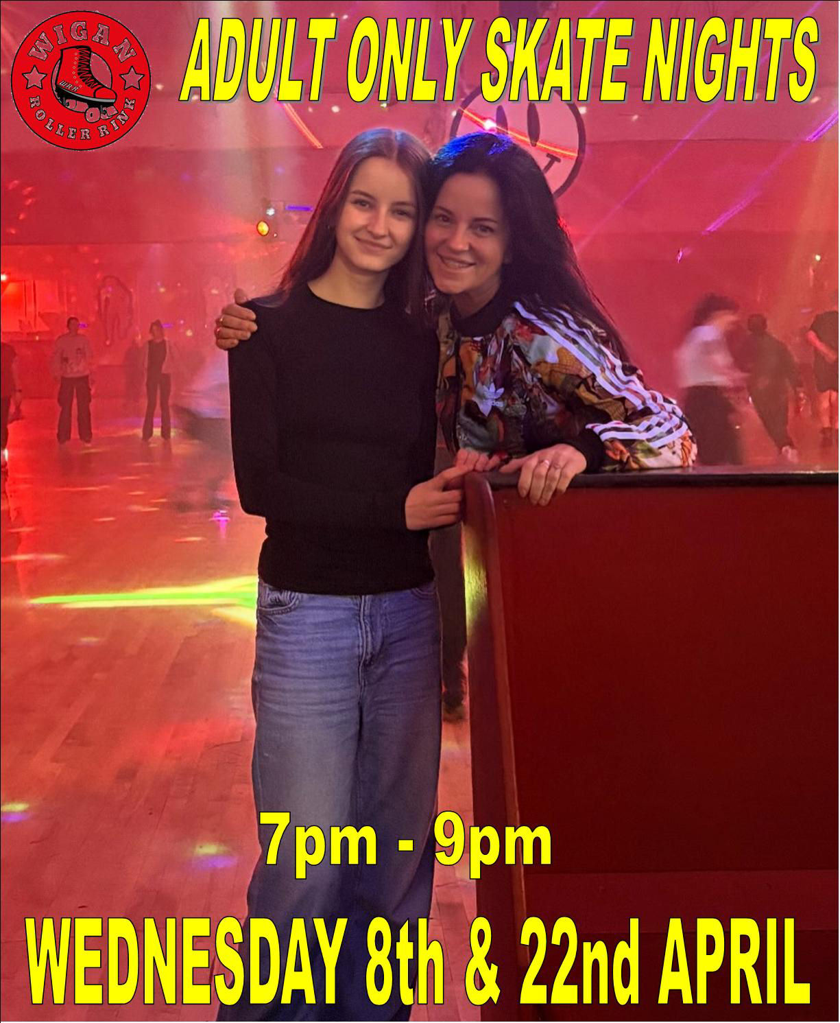 ADULT ONLY SKATE SESSIONS IN APRIL 7pm - 9pm